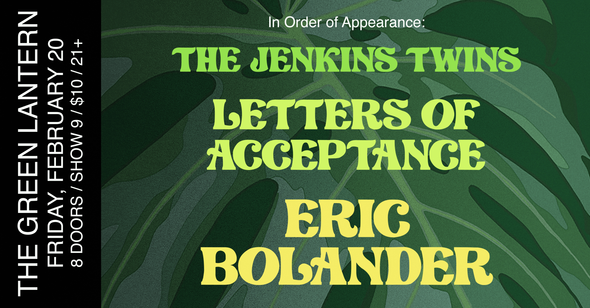 Letters of Acceptance — The Green Lantern Bar, 2026-02-20