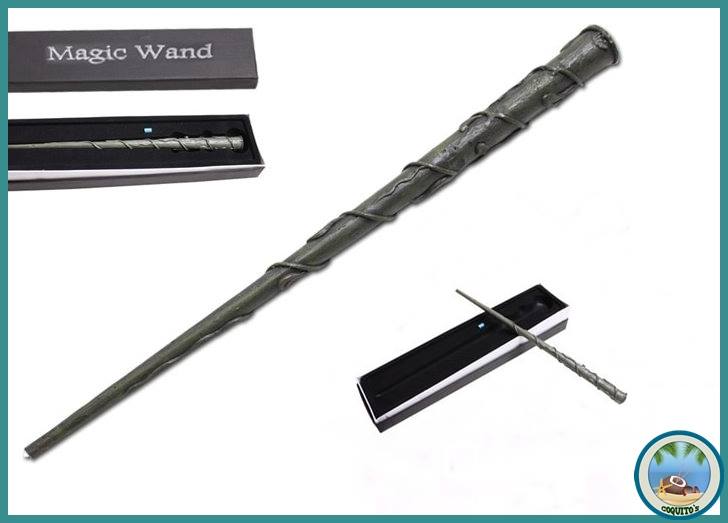 Varita Mágica De Dumbledore Con Luz De 38 Cm – Set Completo Con Caja Regalo, Tarjetas, Collar Y Sello De Cera, Carga USB