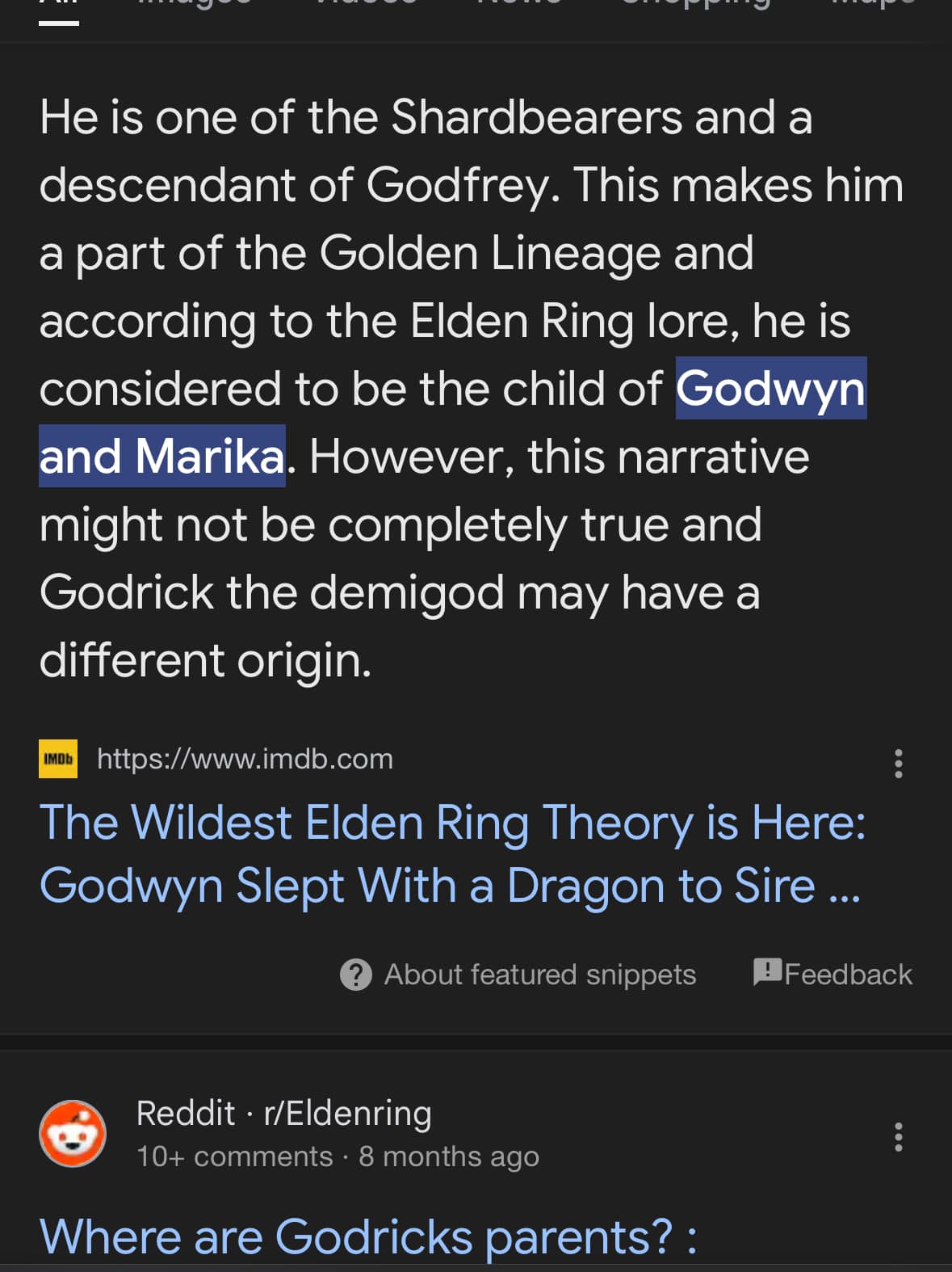 Is Godrick A Descendant Of Godfrey And Marika