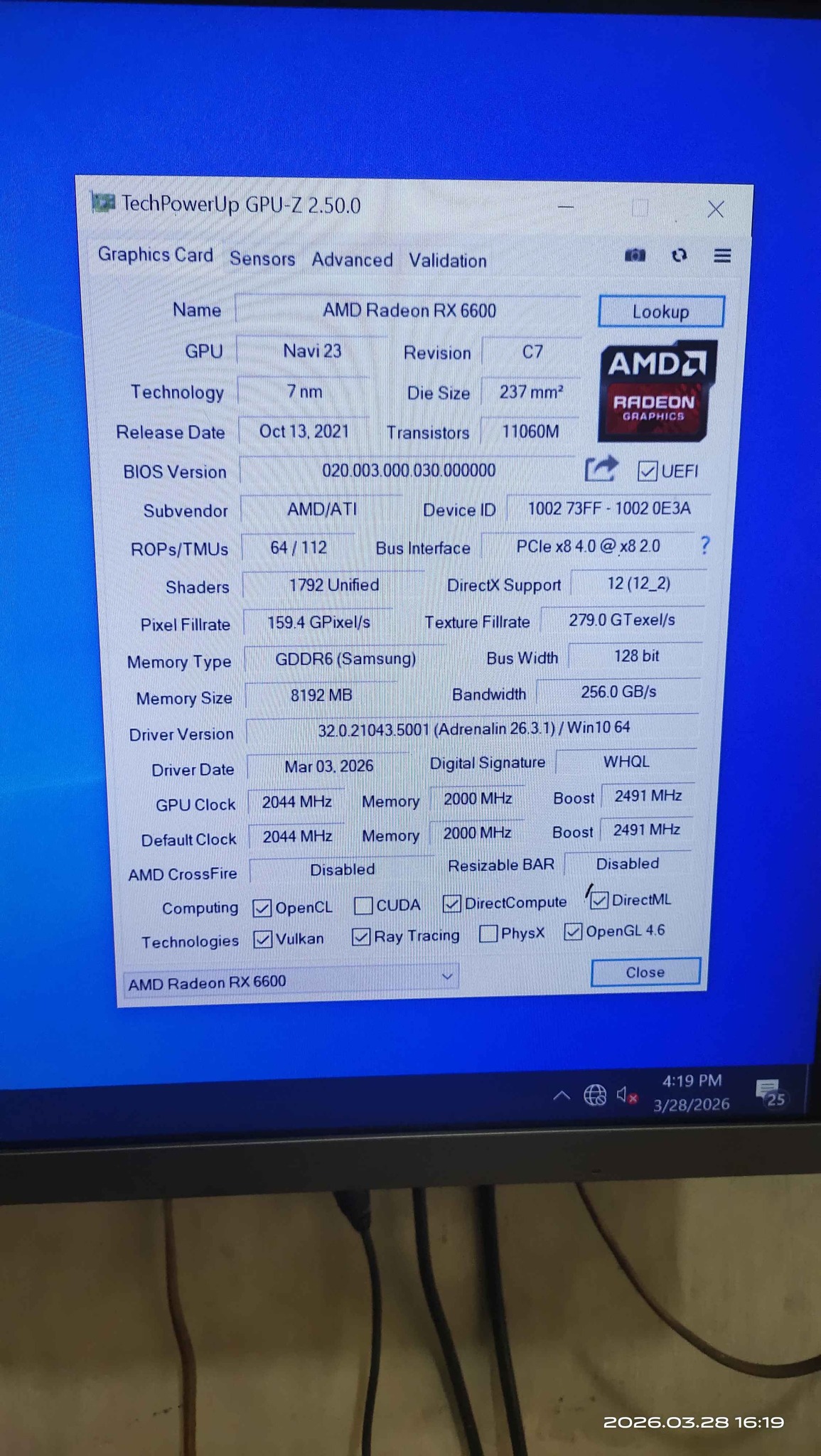 VGA rx 6600 power rig - Motherboards - Depok | Facebook Marketplace ...