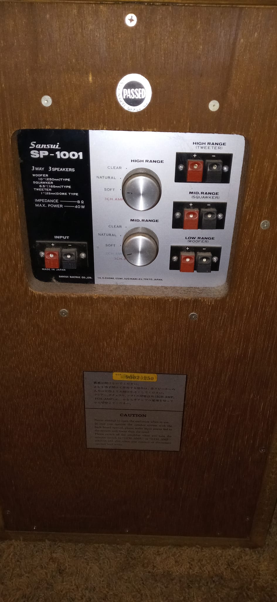 Sansui SP 1001 speaker woofer replacement parts