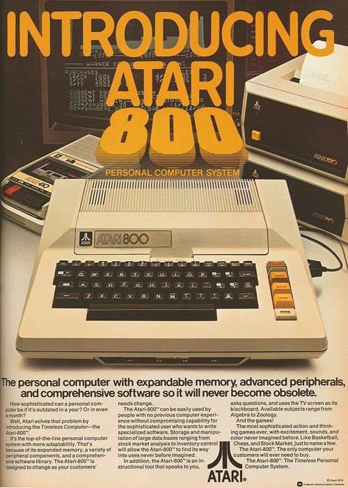 1979 print ad introducing the Atari 800.