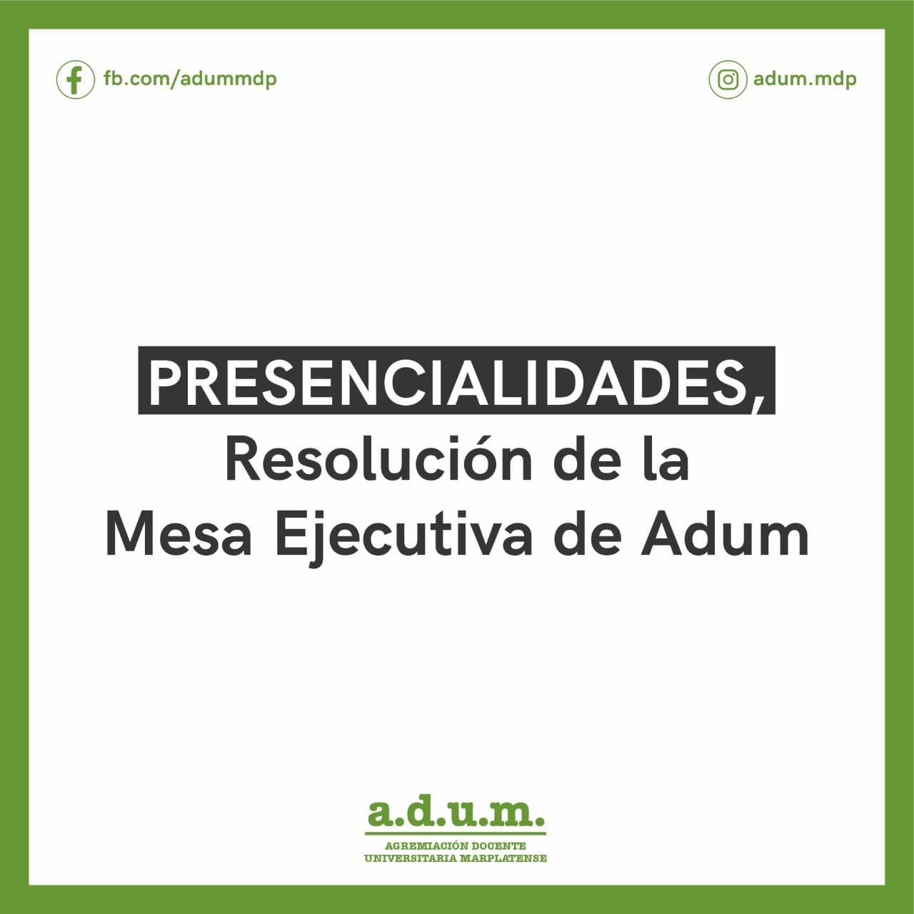 ADUM - Agremiación Docente Universitaria Marplatense