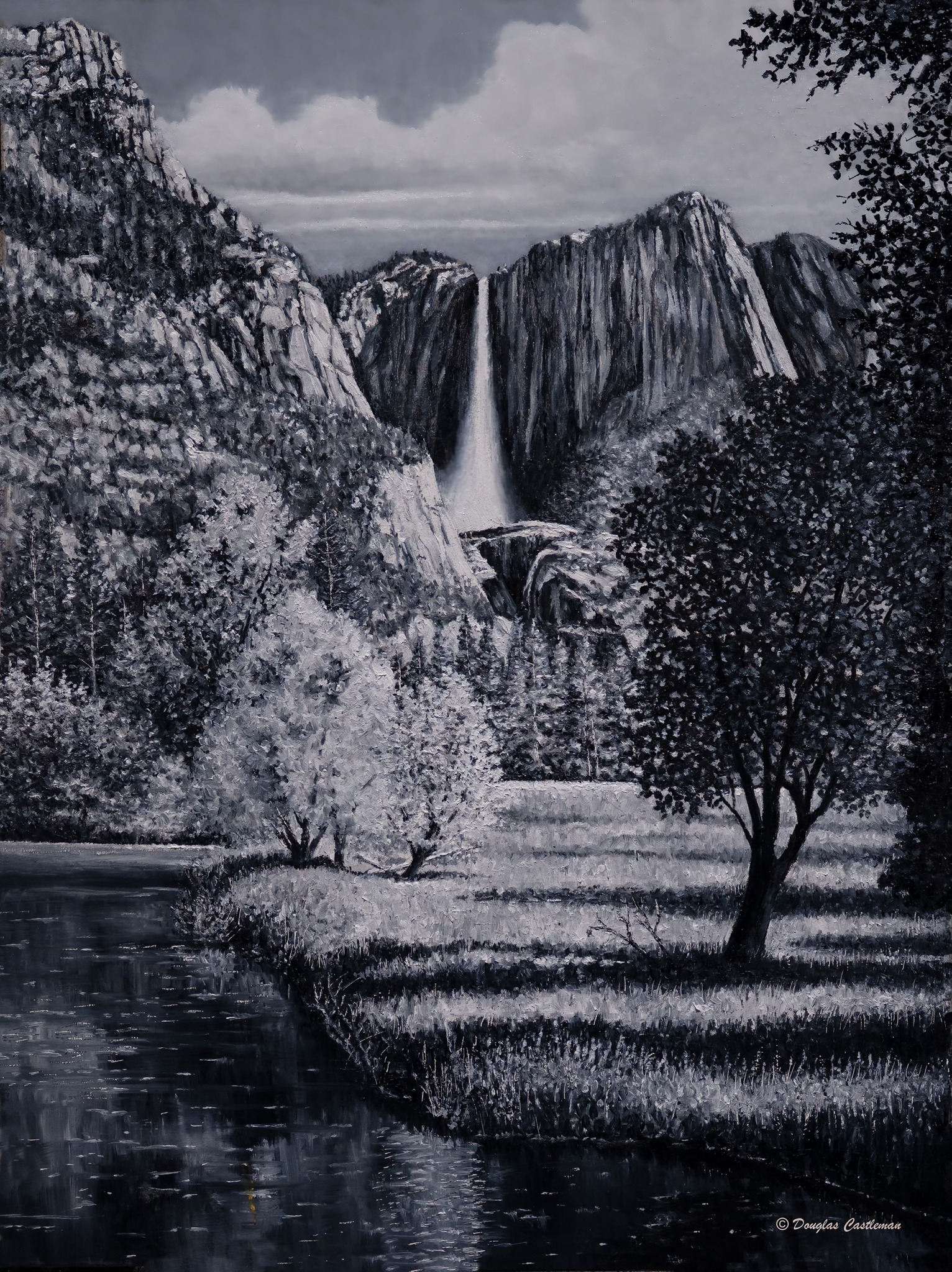 Waterfall in Yosemite by Thomas Moran (American, 1837 – 1926)