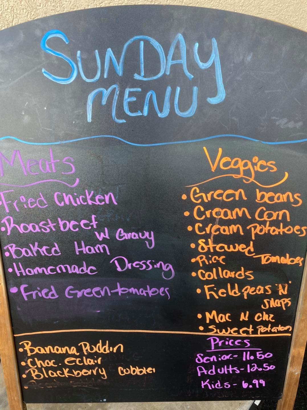 Sunday’s Menu at Tim’s Chicken Shack... - Tim's Chicken Shack | Facebook