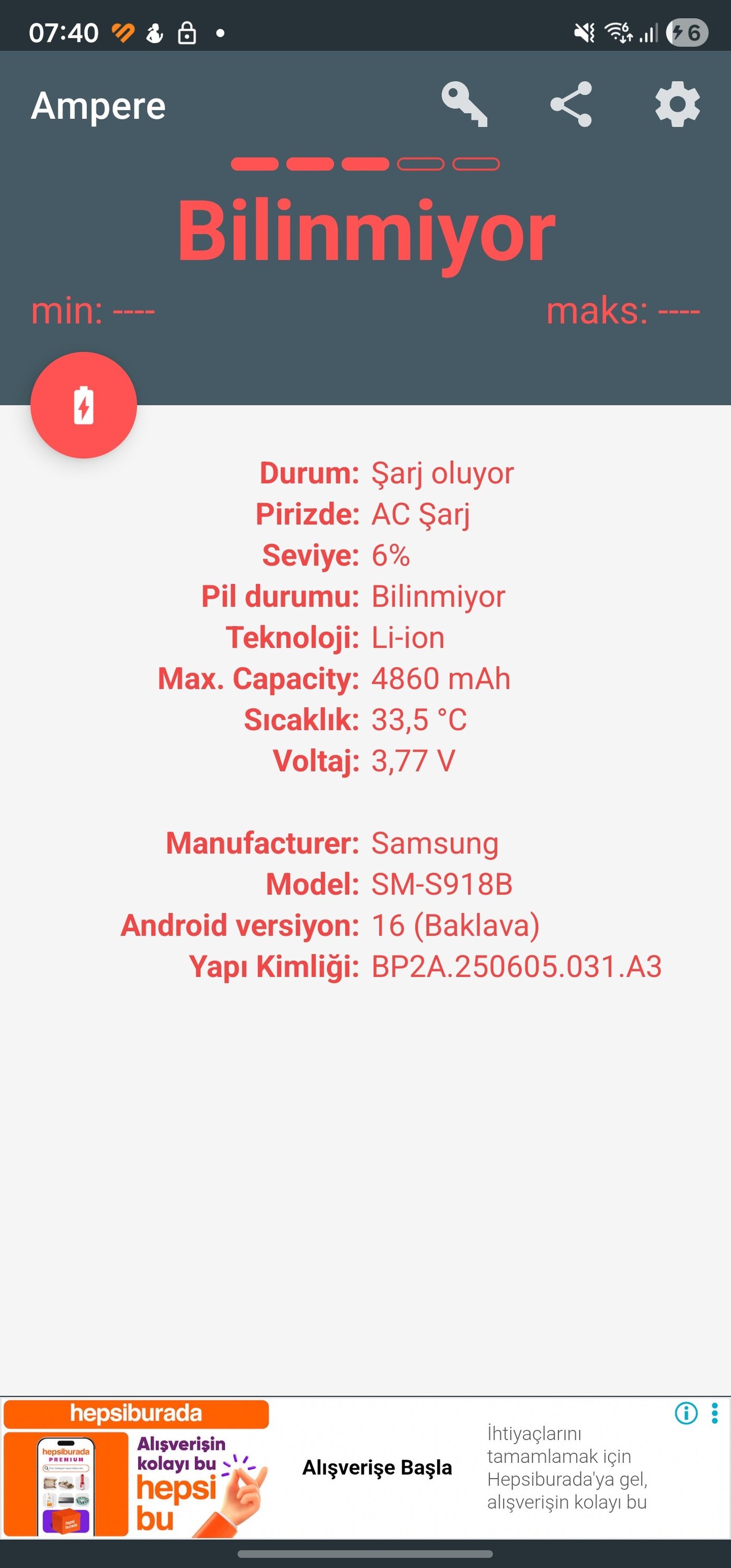 S23ultra hızlı şarj aliyor gösteriyor ama hic sarj almıyor 30
