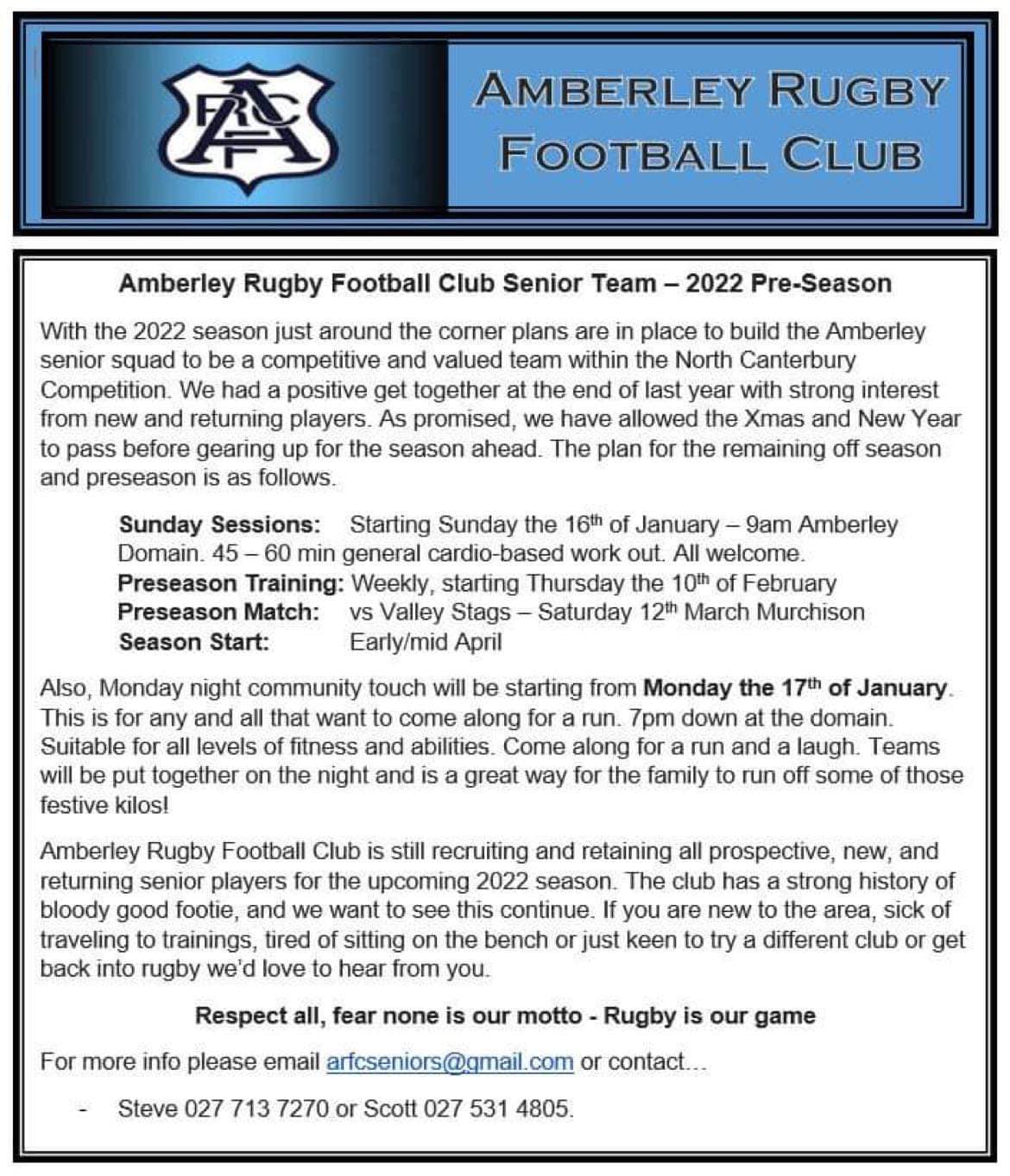The season is underway. - North Canterbury Rugby | Facebook