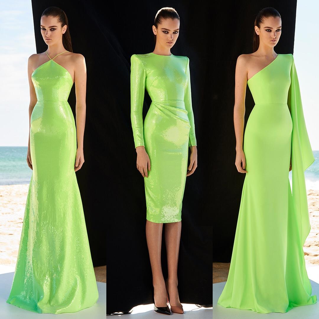 alex perry olive green dress Perry's signature seductive cocktail dresses get an edgy update for fall moda.cm/AlexPerryFW19 1920s beaded dress