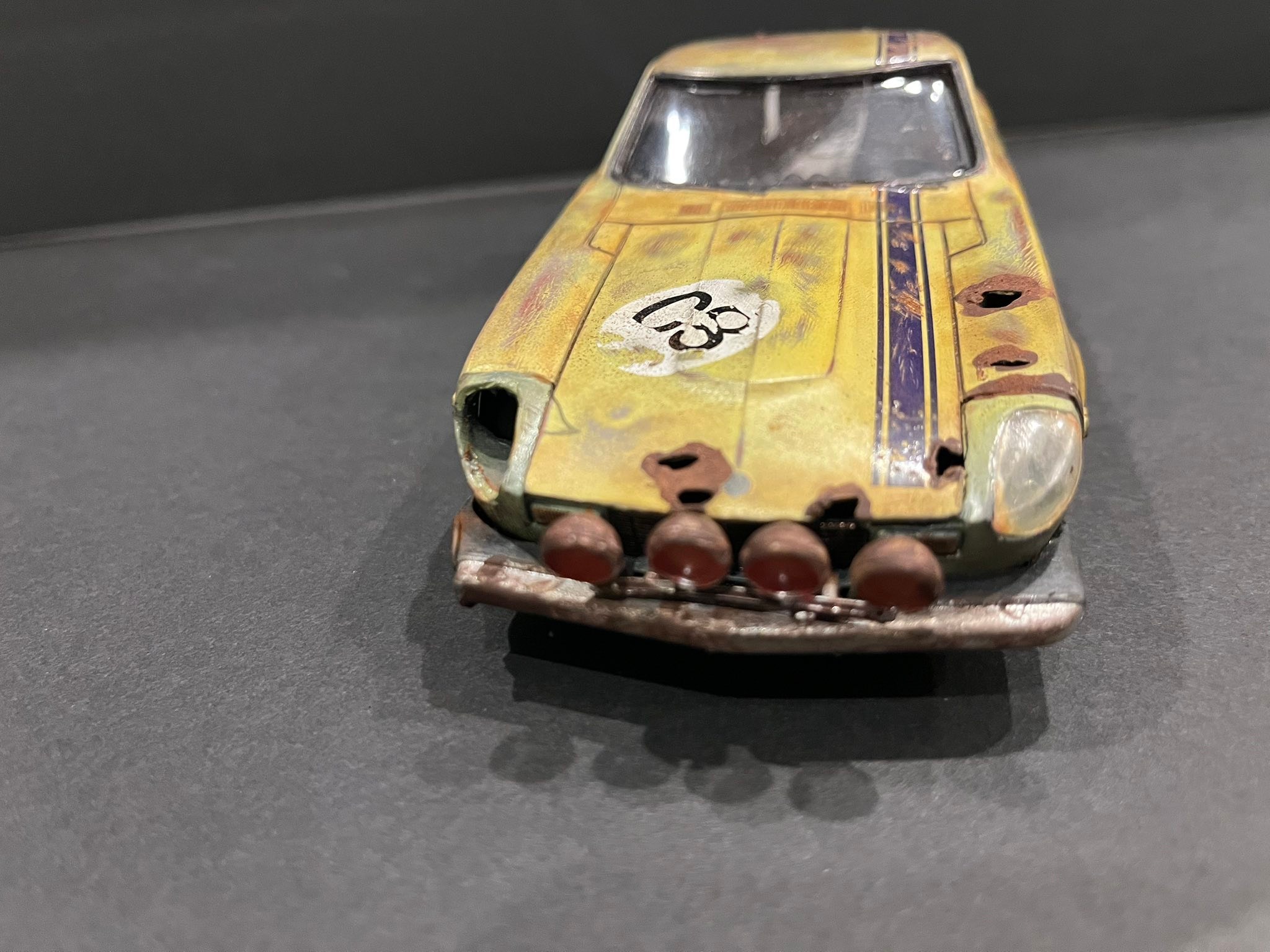 Restored Datsun 280Z rally racer model
