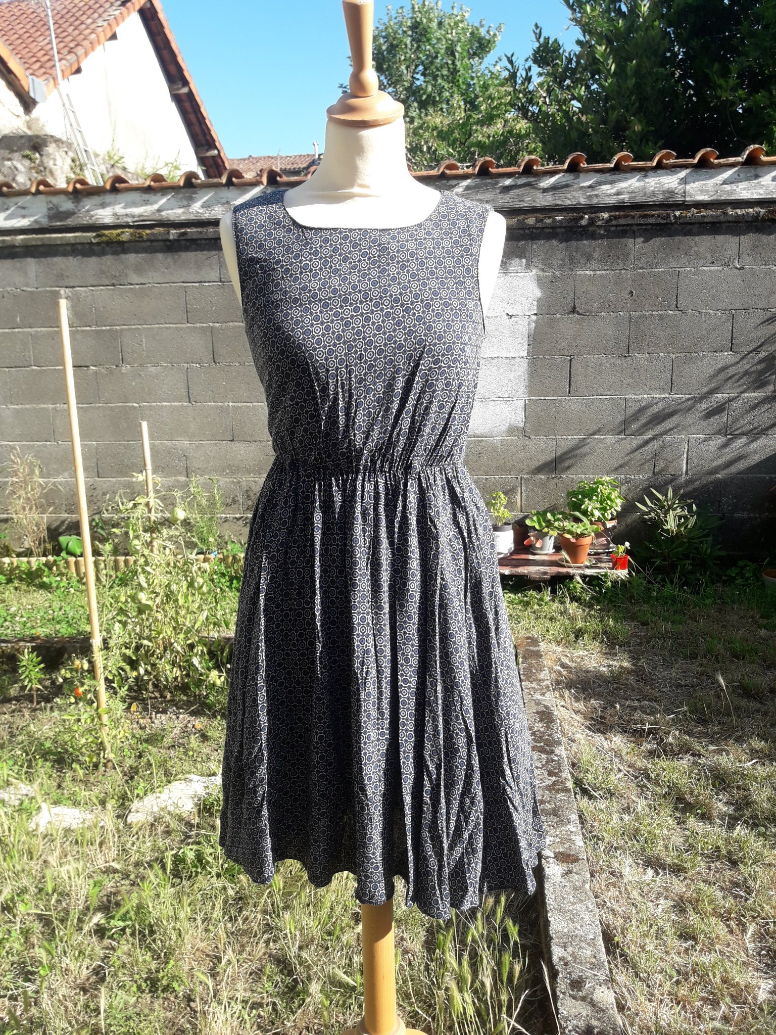 Robe Camaïeu Gris Anthracite - Taille 36 - Coton Mélangé - Longueur Genou - Occasion Bon état
