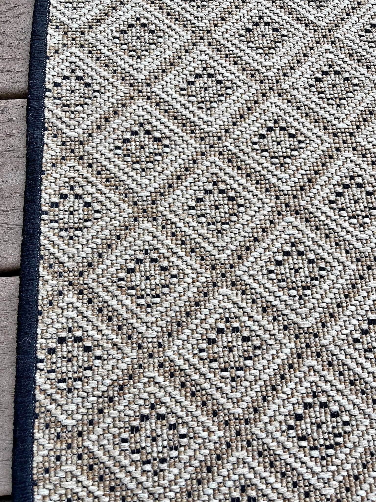 Large Ethan Allen Mikado sisal rug, professionally serged with a black ...