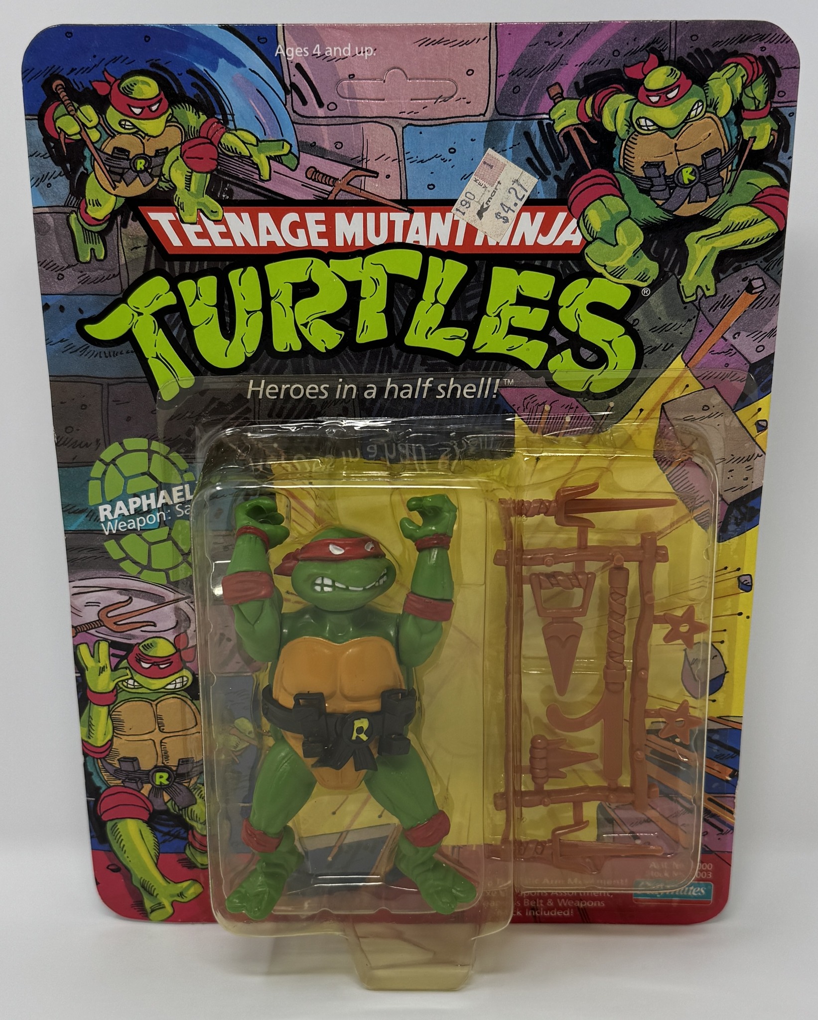 Playmates Teenage Mutant Ninja Turtles Raphael 10 back 1988