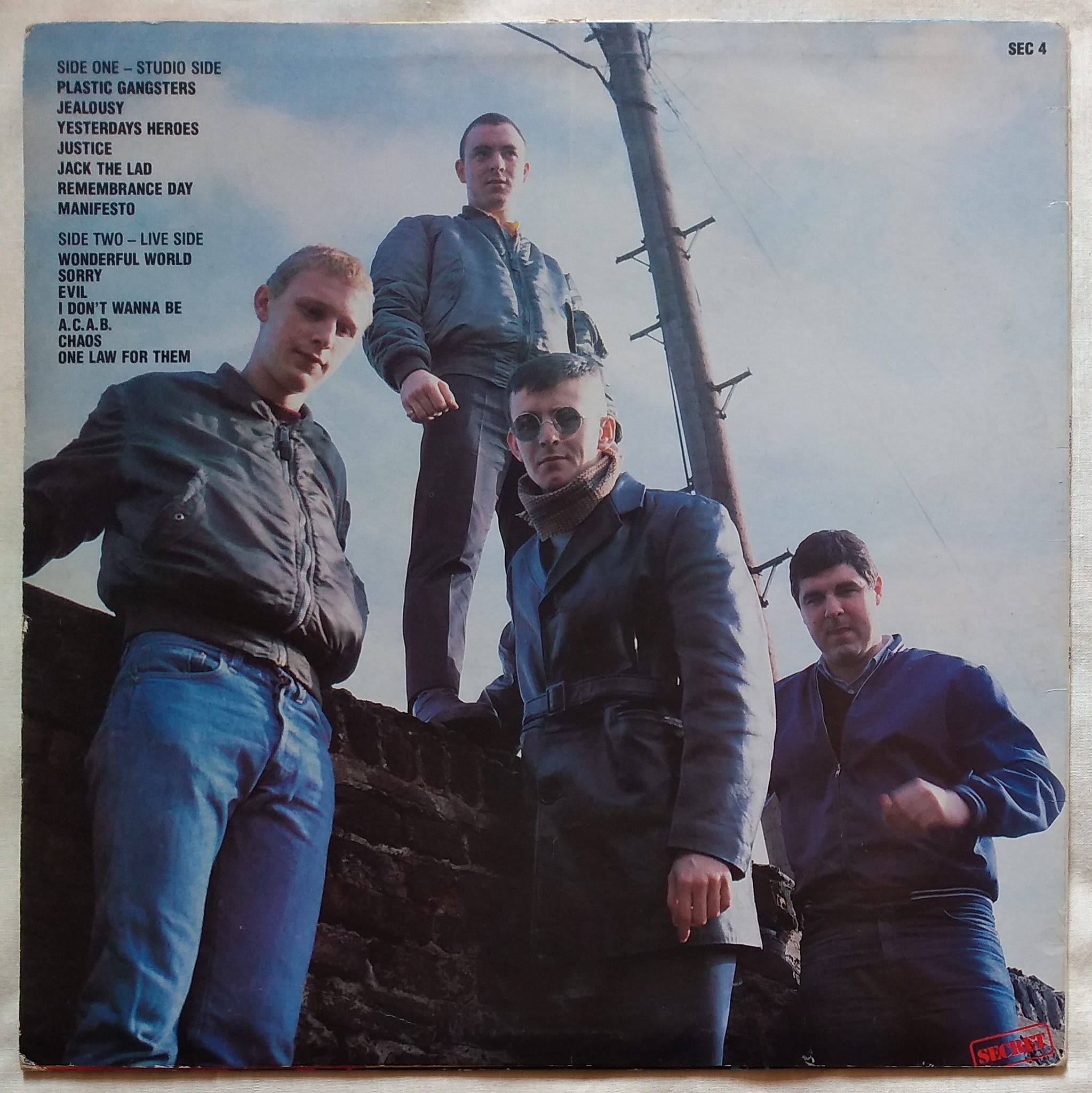 Rare 4 Skins debut LP with printing mistakes