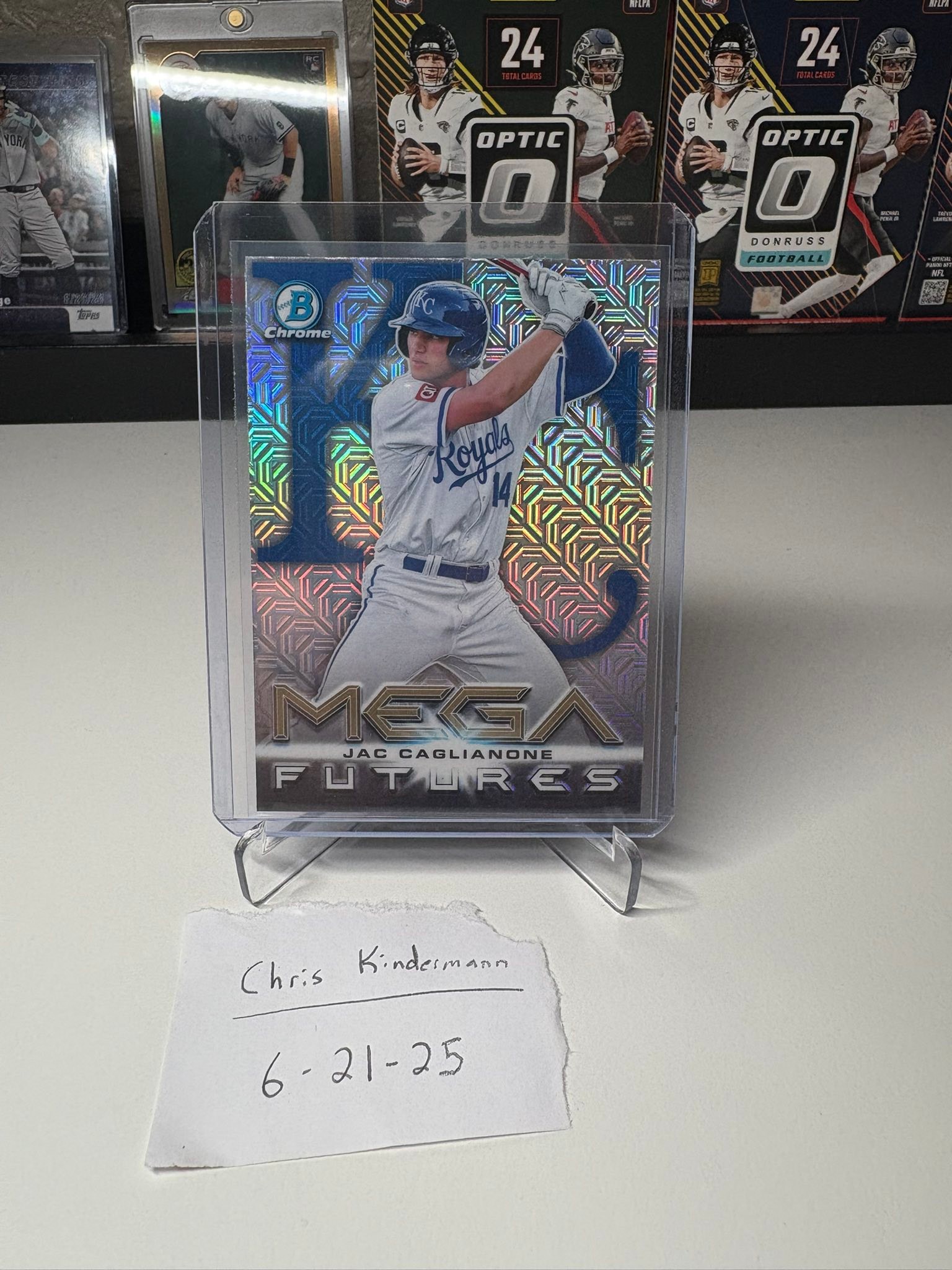 Carte à Collectionner 2025 Bowman Mega Futures Jac Caglianone Royals - Refractor Mojo SP - État Near Mint+
