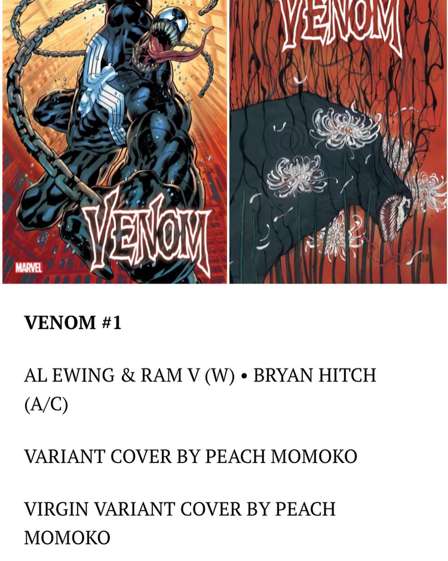Venom #250 Peach Momoko Variant Cover