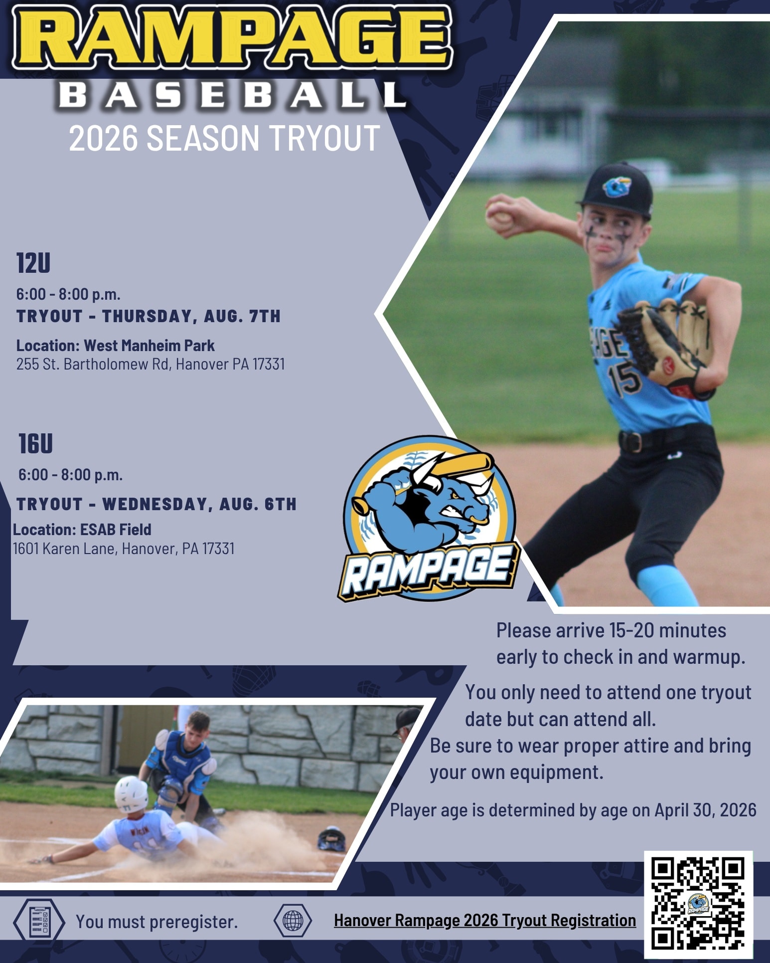 Hanover Rampage Travel Baseball