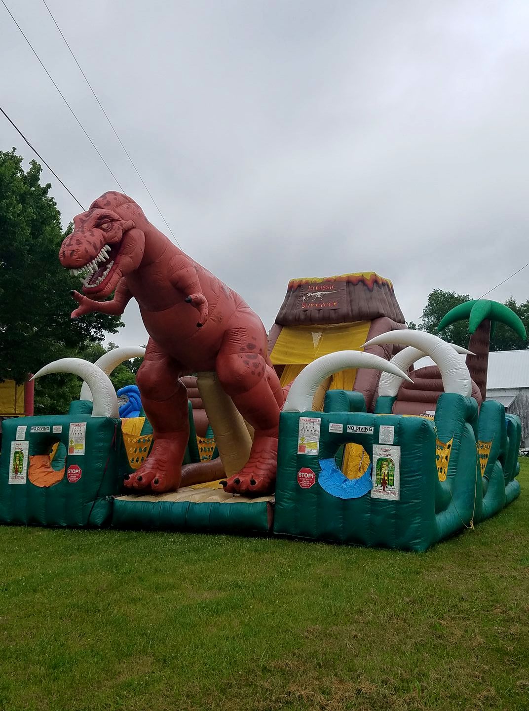 Gateway Inflatables - T-Rex Obstacle Course has 2 participants race ...