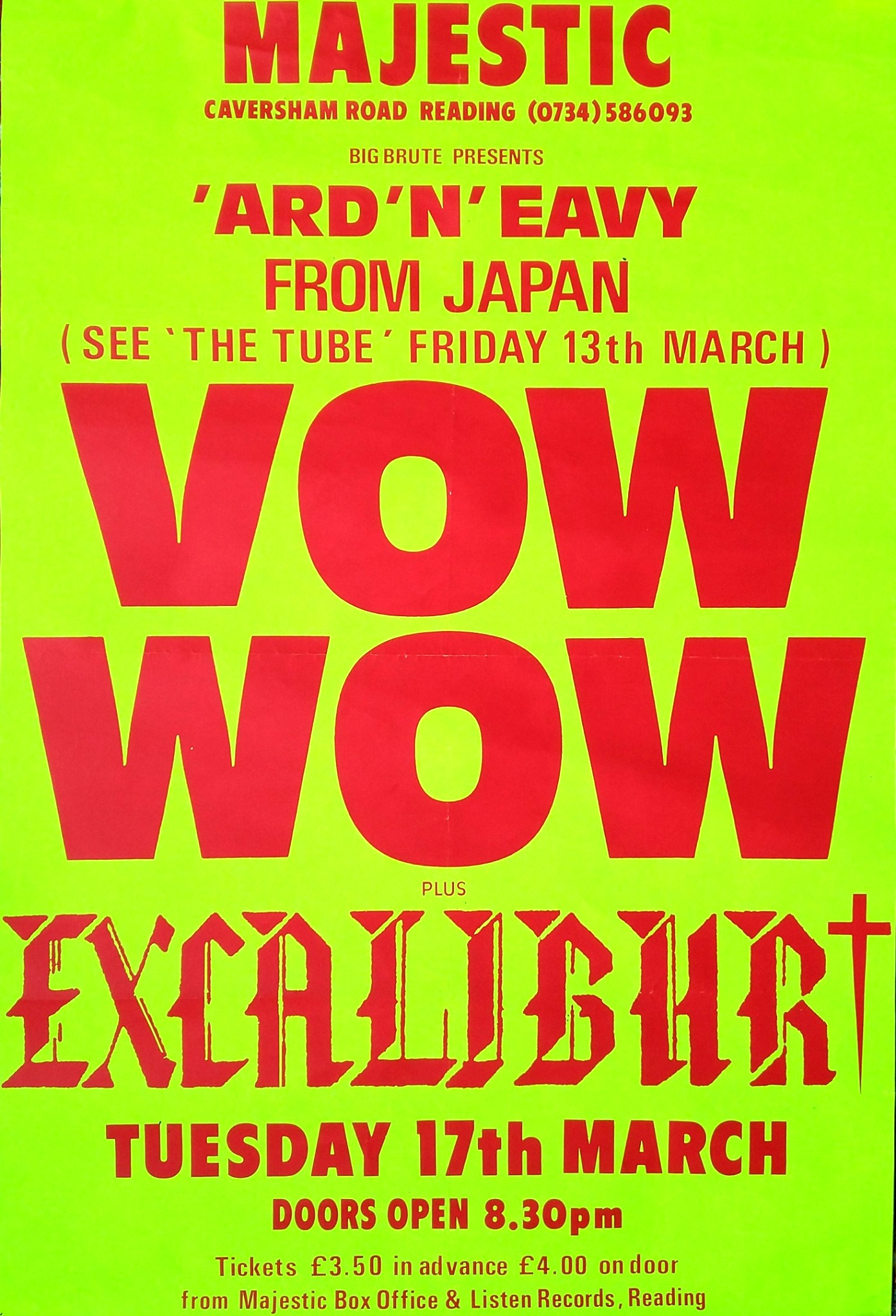 Did you see The Great Vow Wow in England in 1986-1987?