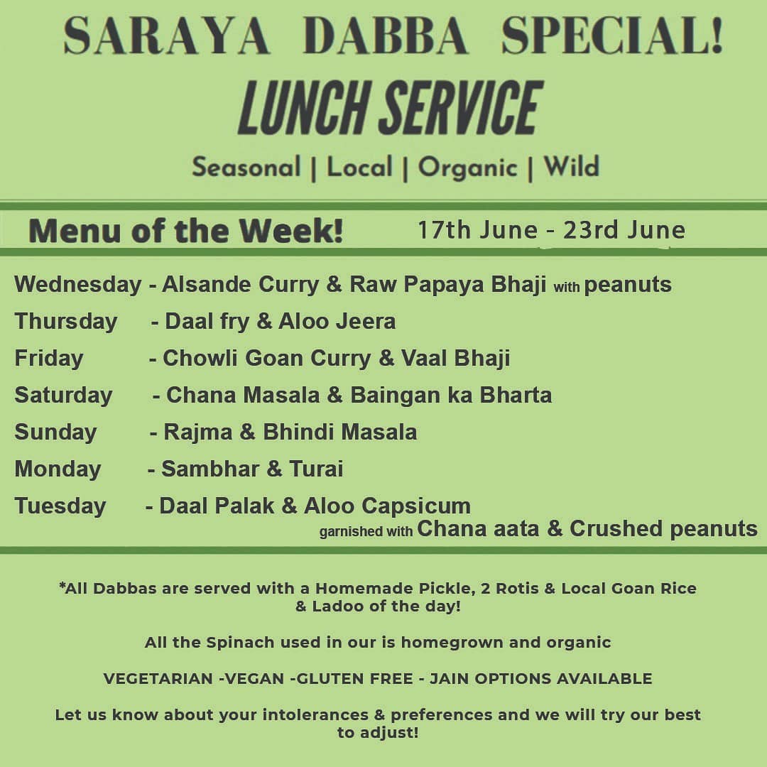Saraya Goa - #Menu of the week alert! Saraya Dabba Thali... | Facebook