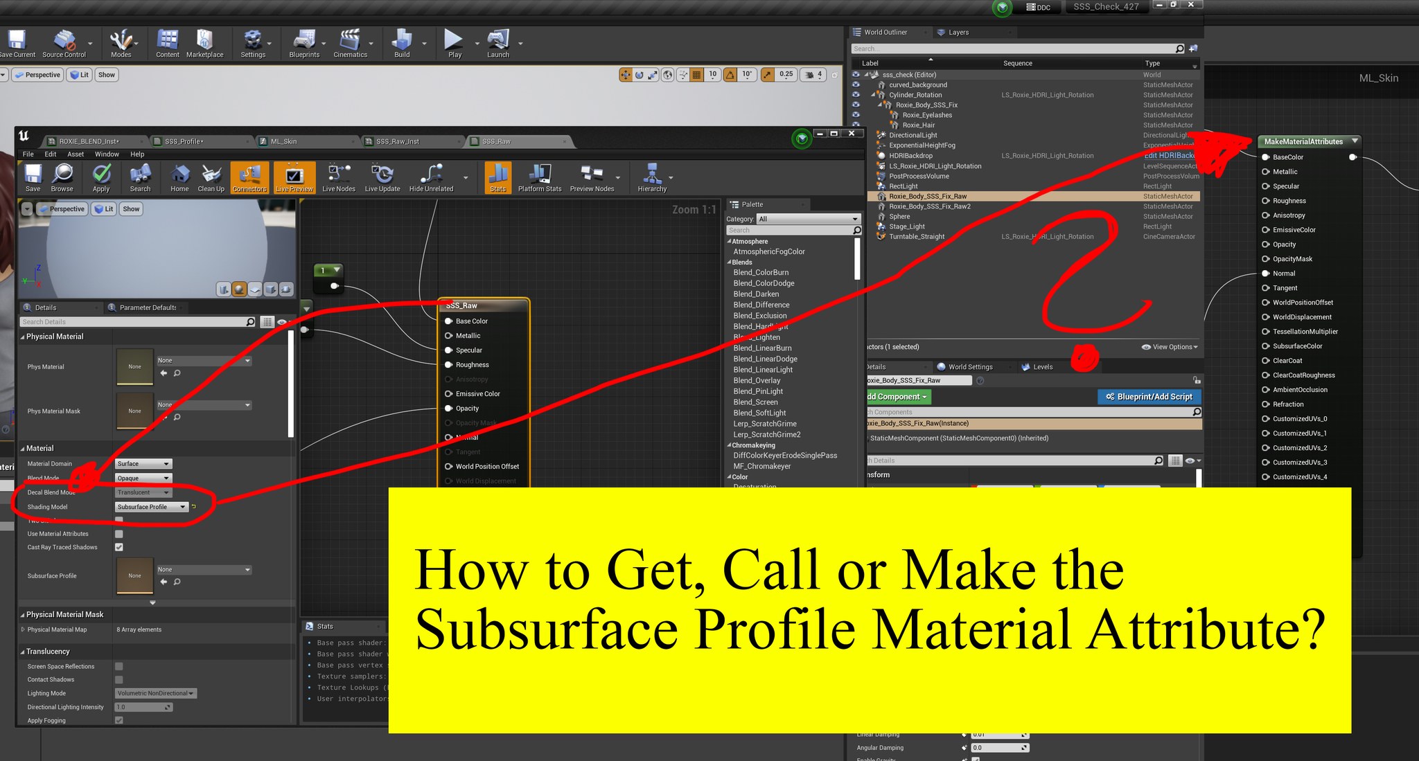 How to add the Subsurface Profile Shader Model to the Make Material ...