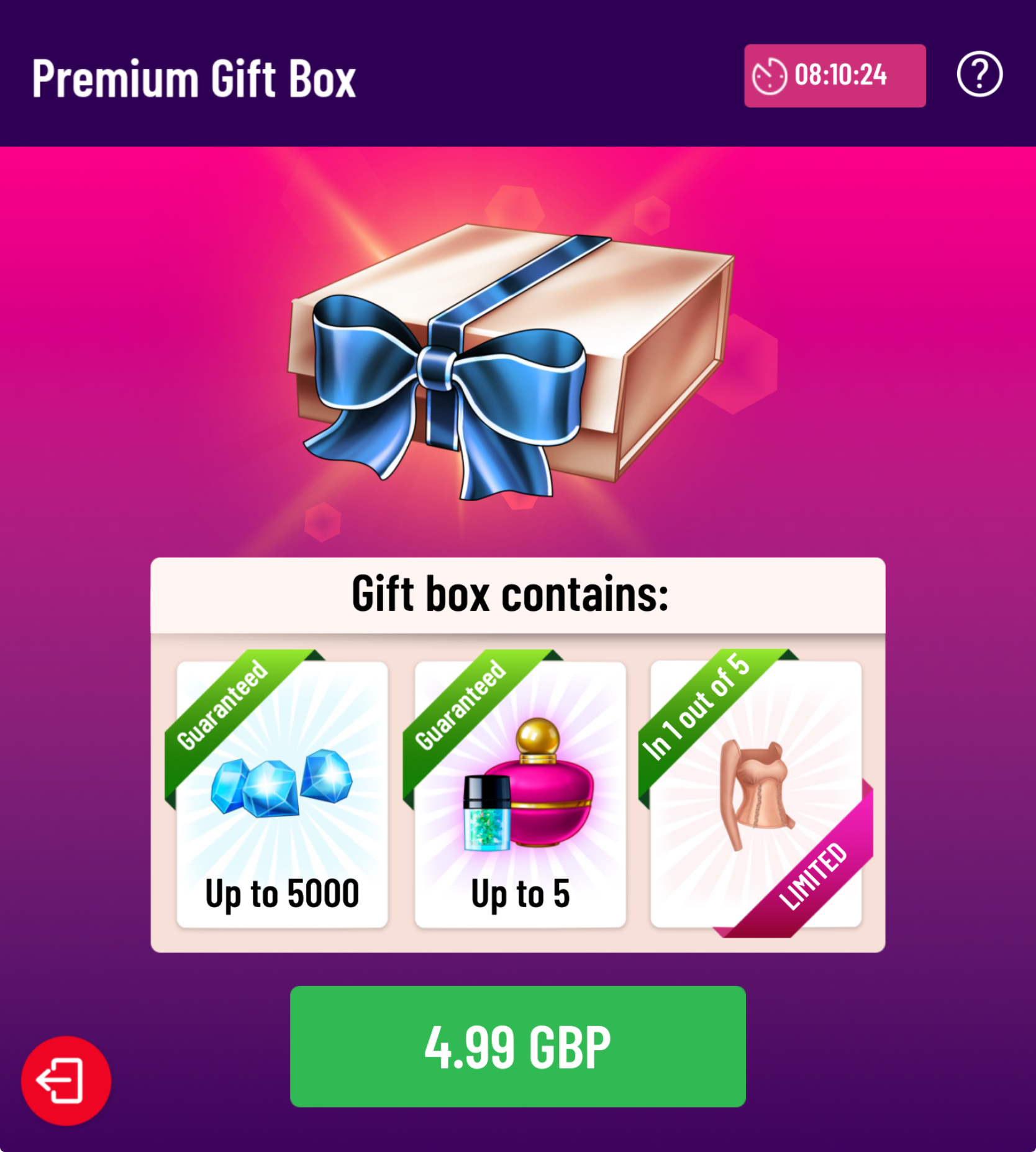 Is the reward 5k diamonds or a lottery for all three rewards?