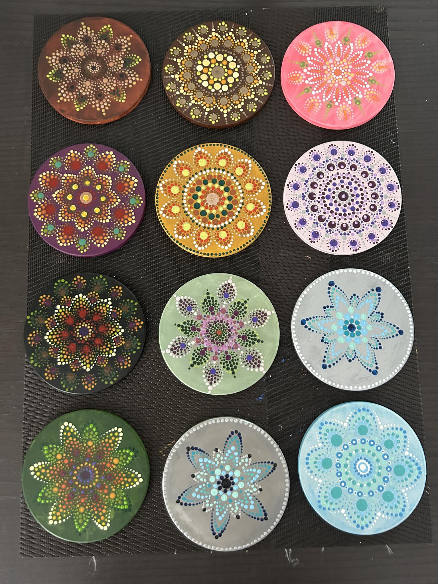 Introduction and dot mandala coasters for relaxation