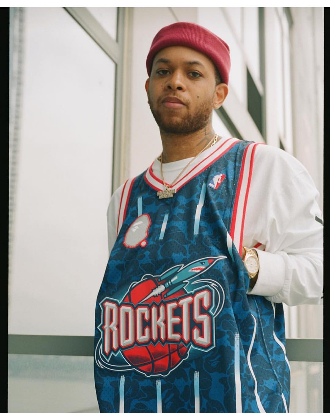 Repost @ogchaseb ・・・ Big big link up @bape_us x @mitchellness x