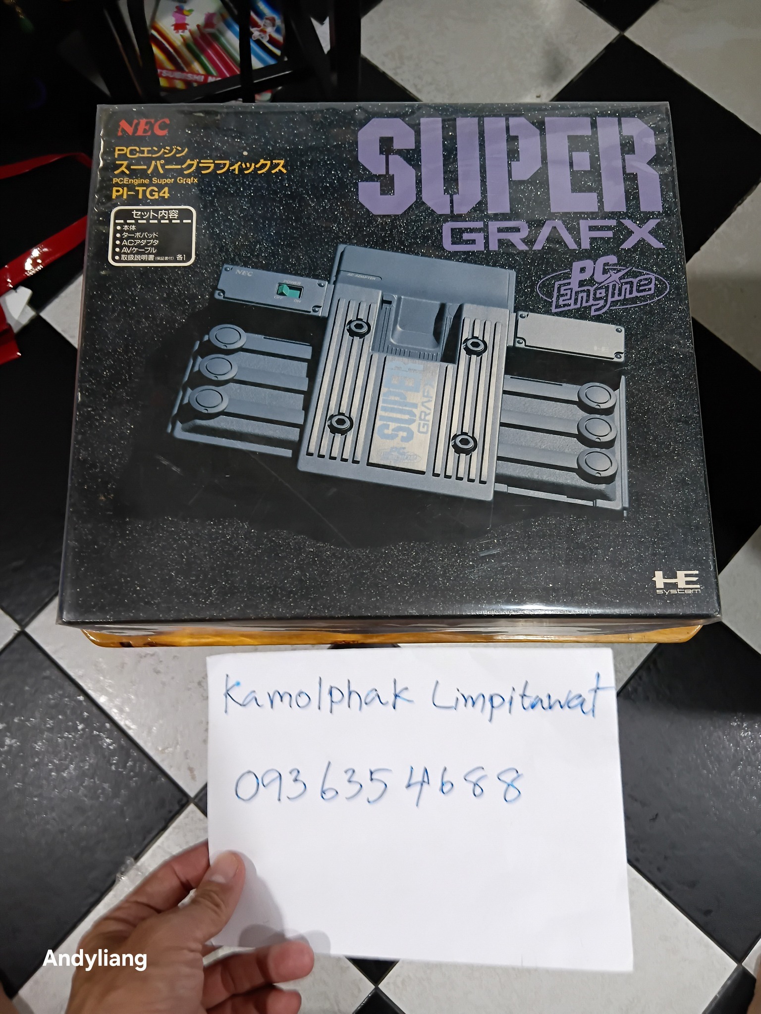 NEC PC Engine Super Grafx console for sale with 5 games