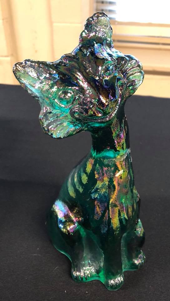 Fenton alley cat feathers glass made for Rosso