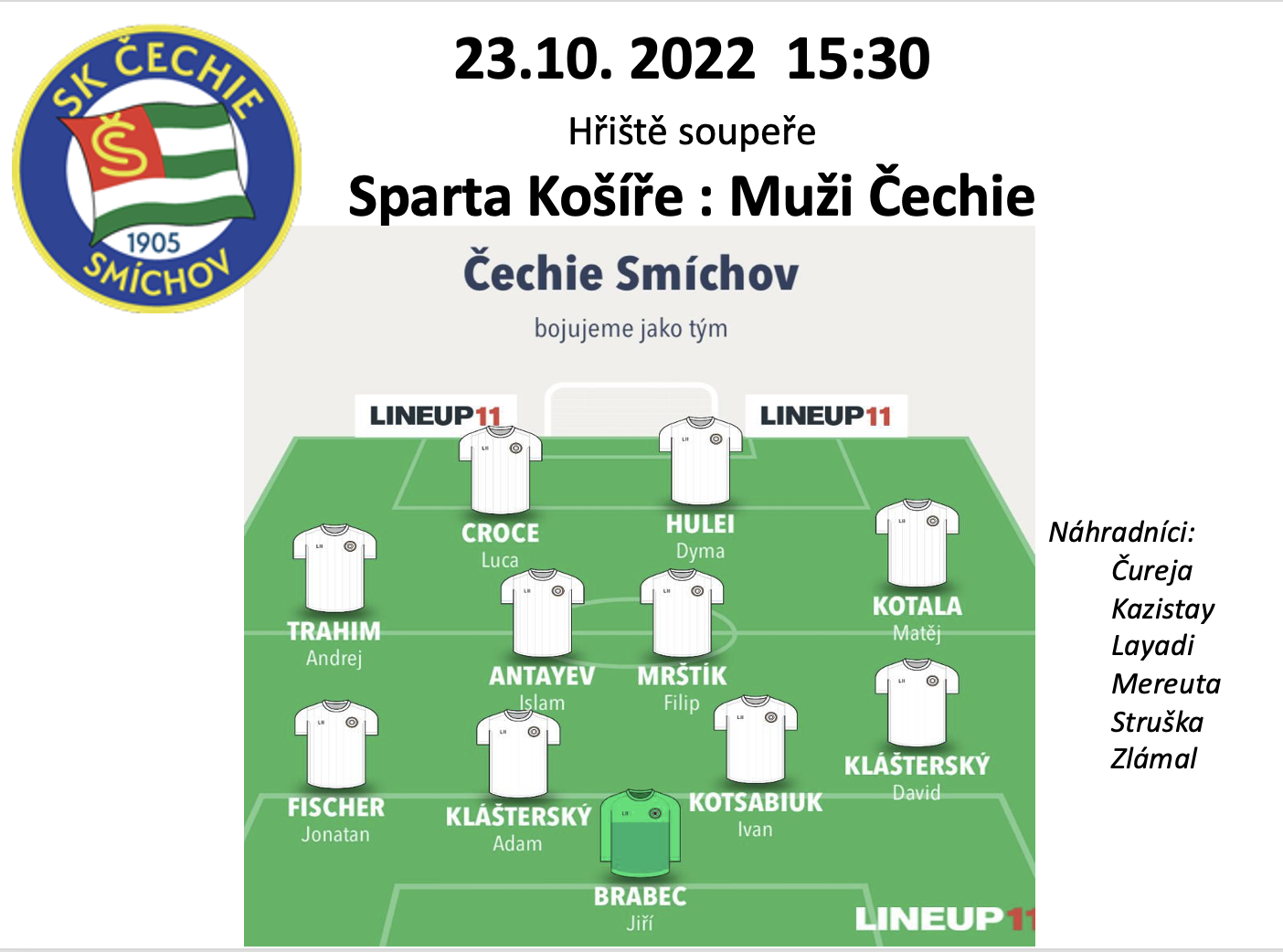 SK Čechie Smíchov - Smíchovské derby je tady💪 ! Muži Čechie Smíchov se ...
