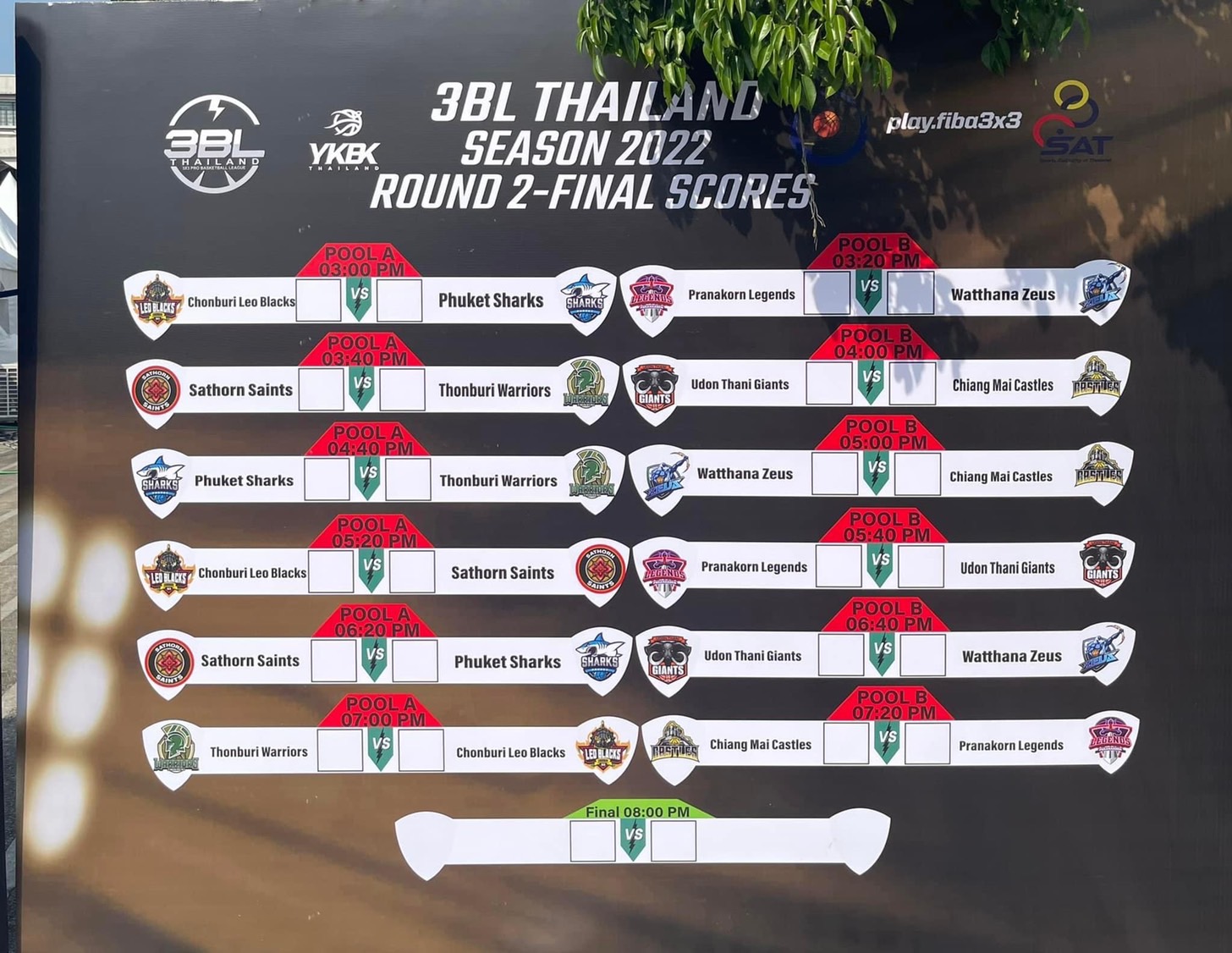 3BL Thailand - Men’s round 2 will start in 15 minutes...