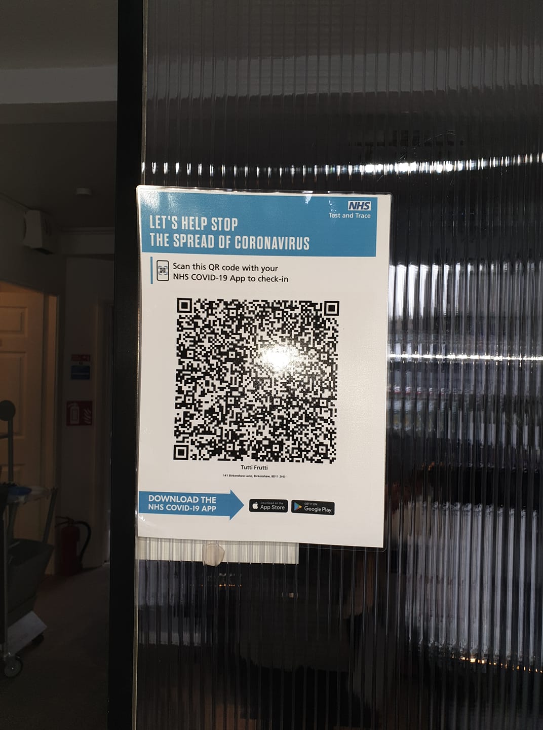 Tutti Frutti - The new NHS QR code for track & trace comes...