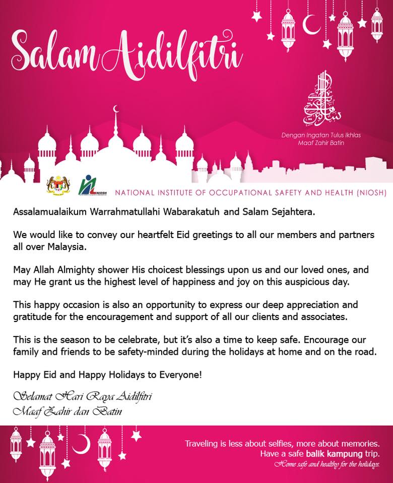 NIOSH Wilayah Selatan (JOHOR) - Siaran  Facebook