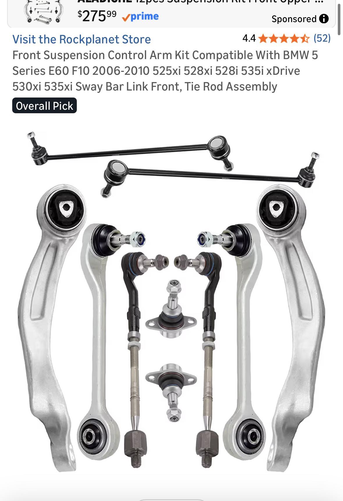 Front Lower Compatible withward Control Arm Ball Joint Kit Set 4pc Compatible with BMW AWD E60 525 528, Control Arms - Canada