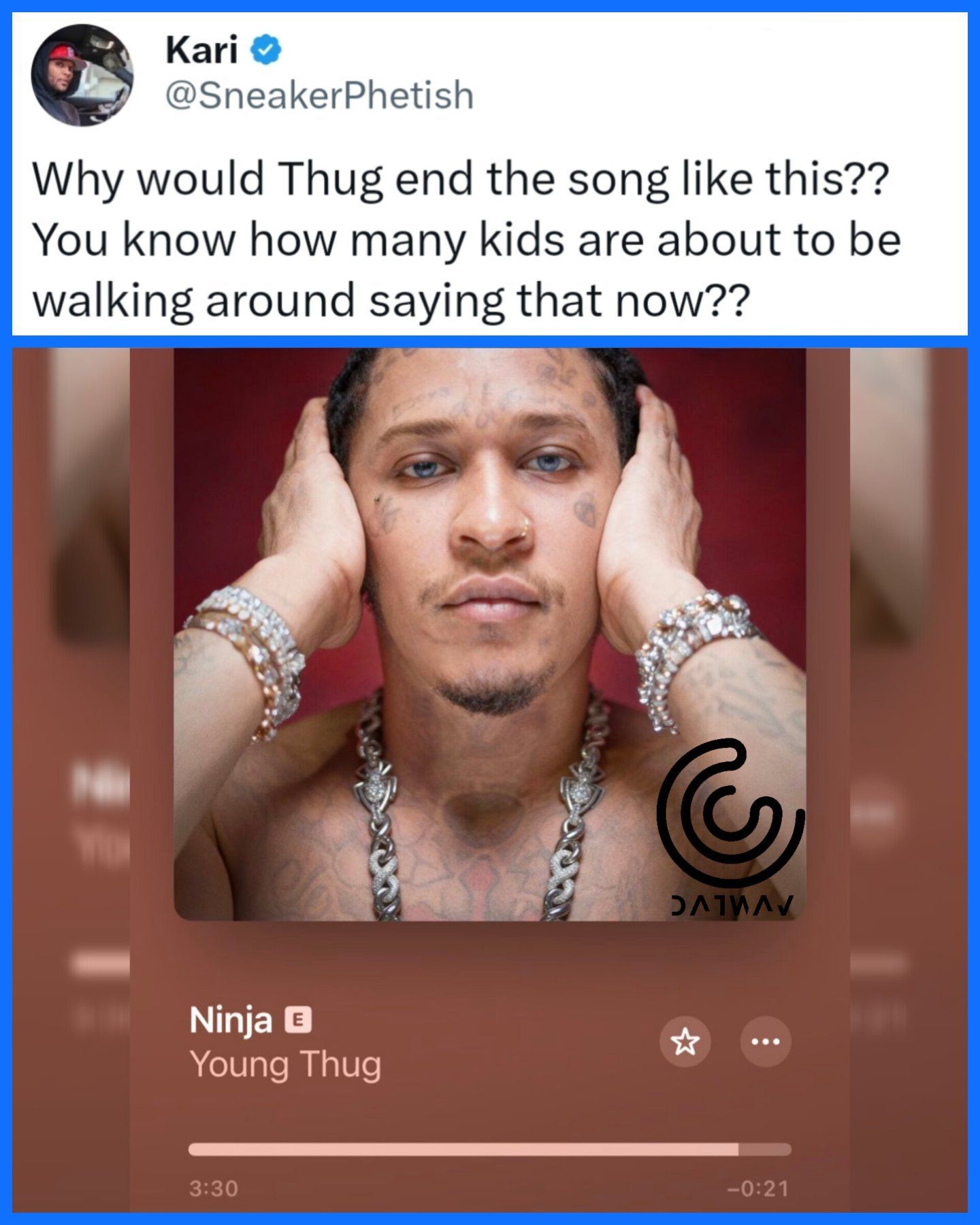 Thugger Thugger is catching hell on the internet for the end of