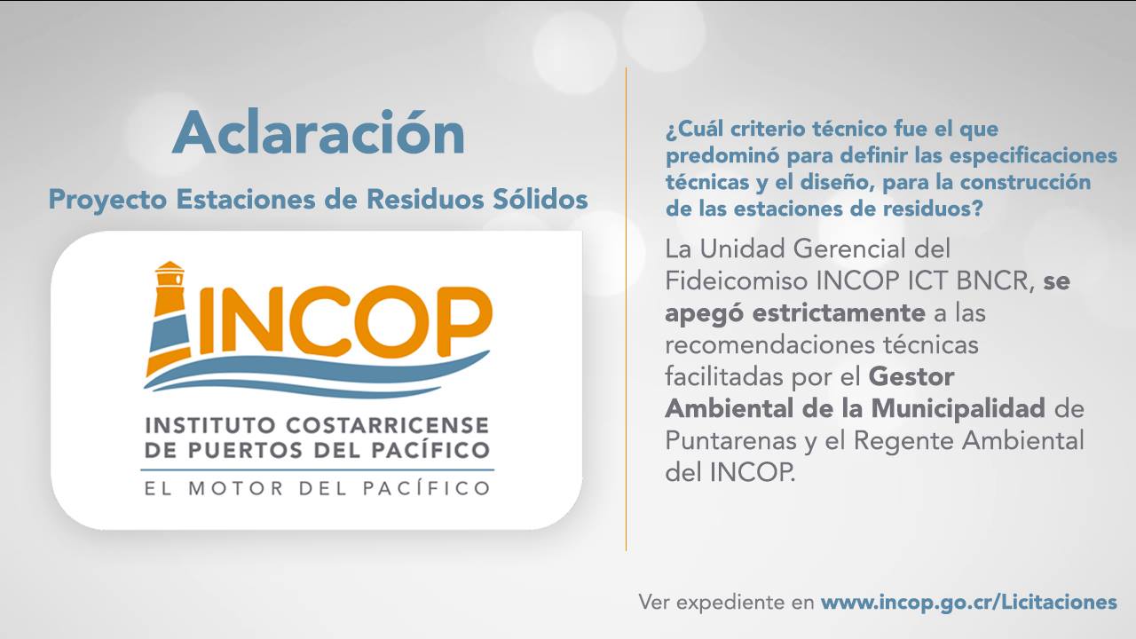 #ACLARACION Proyecto... - INCOP - El Motor del Pacífico