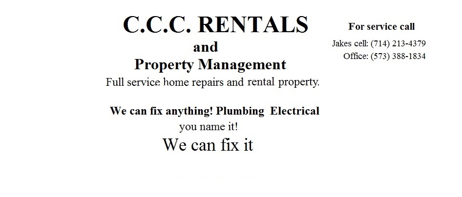 CCC Rentals and Property Management | Dexter MO
