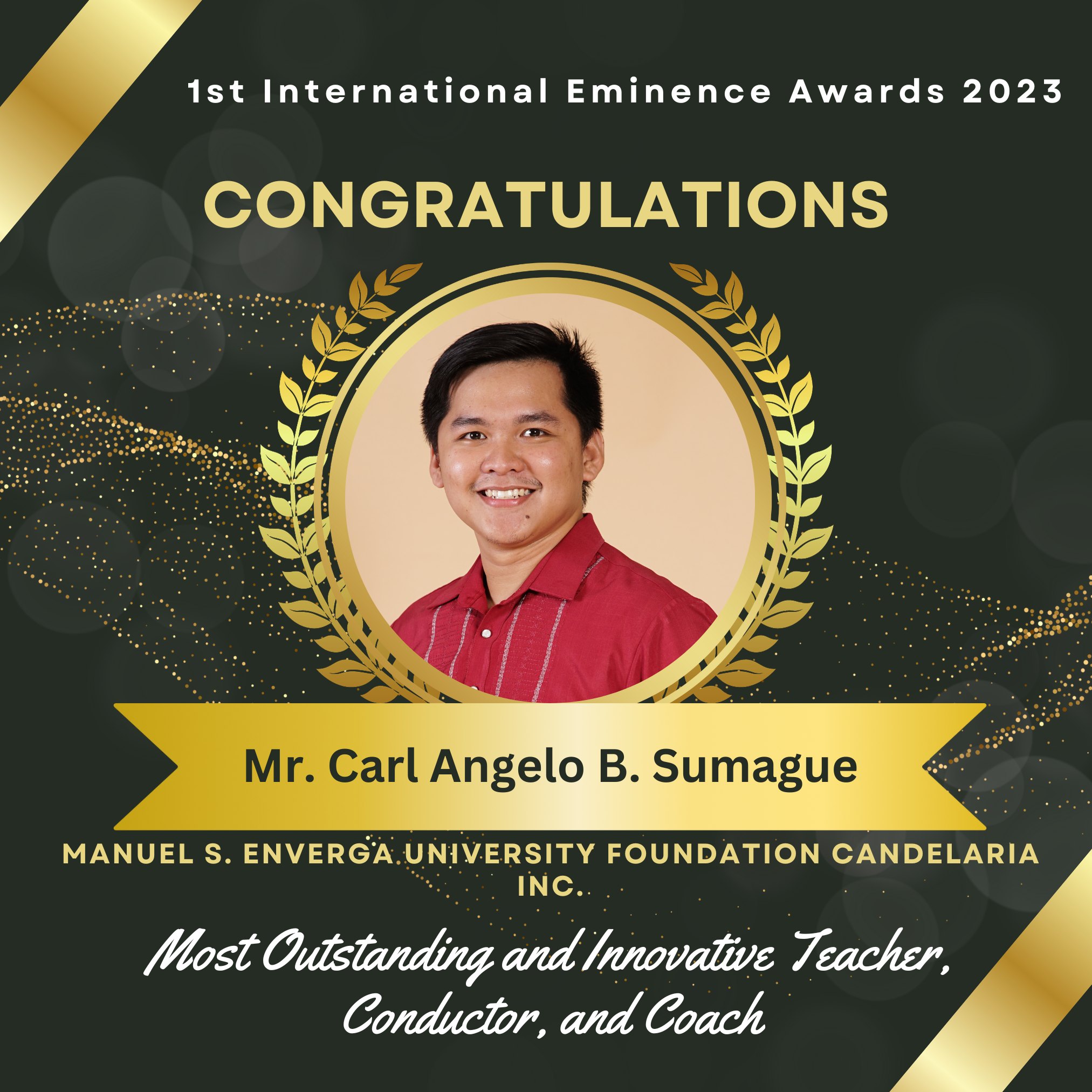 International - Congratulations Mr. Carl Angelo B. Sumague Manuel S ...