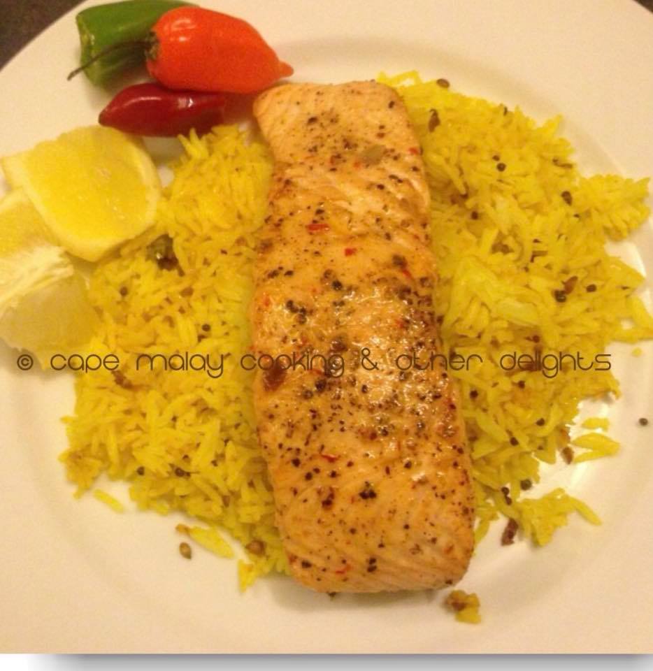 Cape Malay Cooking Other Delights Salwaa S Fried Salmon With Lemon Rice Share To Save Recipe On Your Timeline Salwaa Smith Cape Malay Cooking Other Delights Lemon Rice Packed