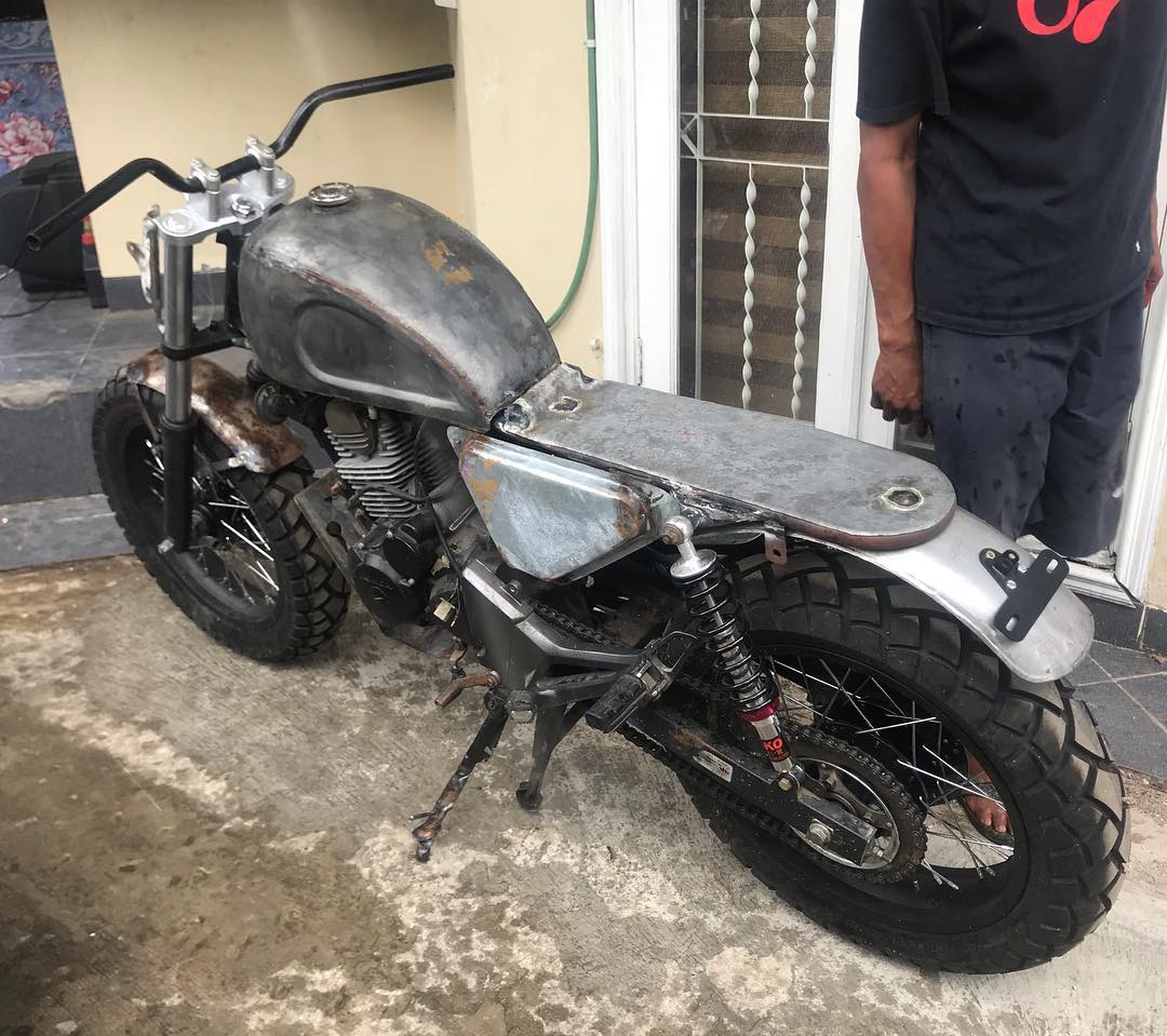 Before After Honda Tiger Custom Cafe Soul Paint Cinere