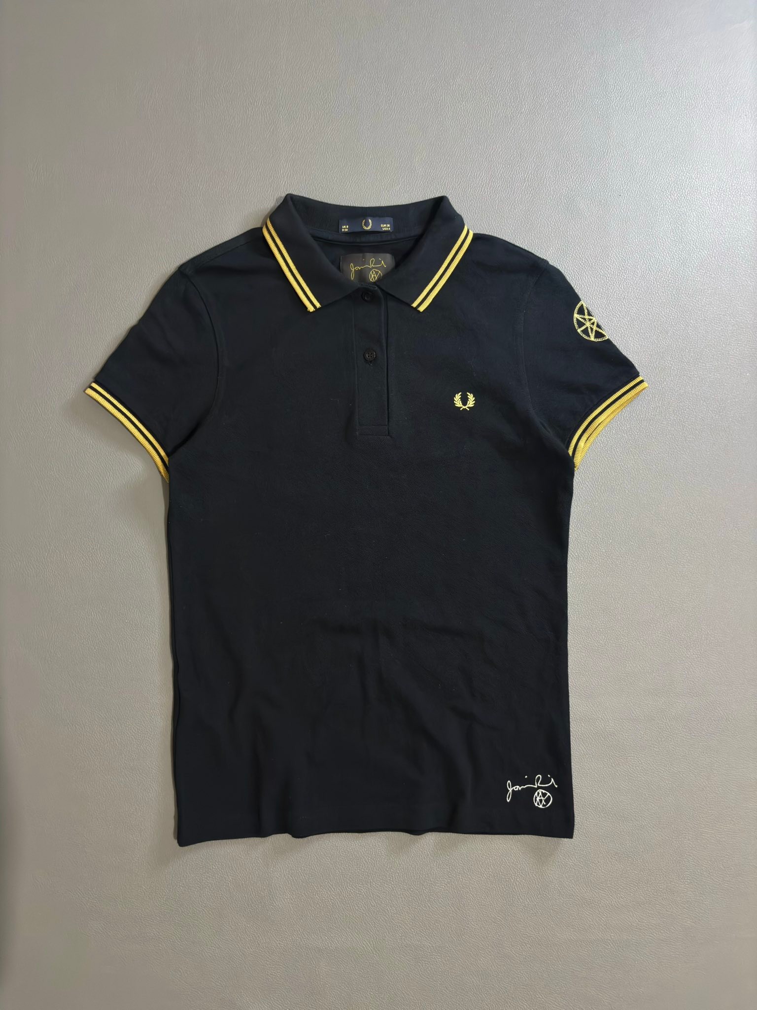 FRED PERRY x JAMIE REID POLO SHIRT DIMES 16.5x24.5 EXCELLENT 