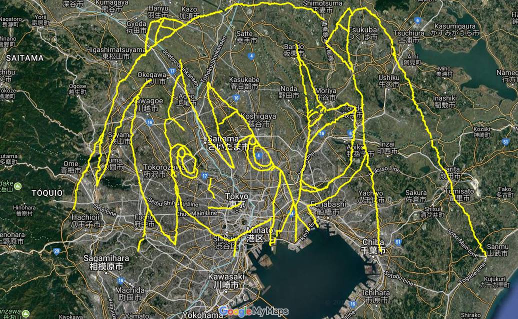 Jotapoid - 【Google Maps】『Hatsune Miku x GPS』:「Drawing in... | Facebook