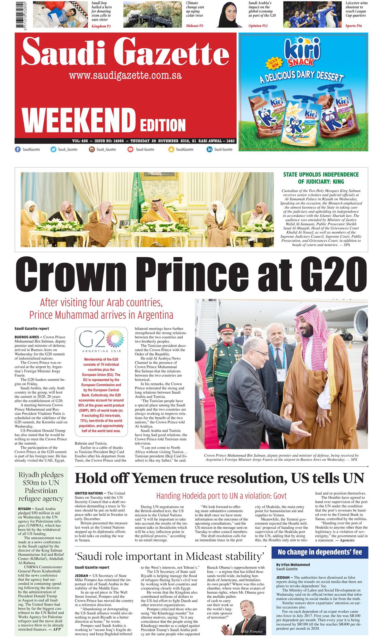 Saudi Gazette After Visiting Four Arab Countries Prince