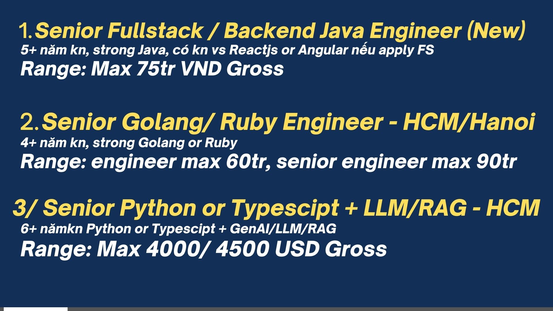 Java Viet Nam For Developers | **1/ Senior Fullstack / Backend Java ...