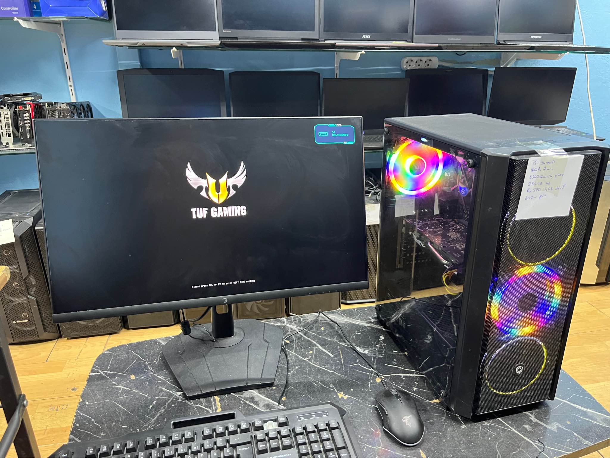 i5-9400f 6 çekirdek işlemci Corsair 16 gb ram asus tuf b360m