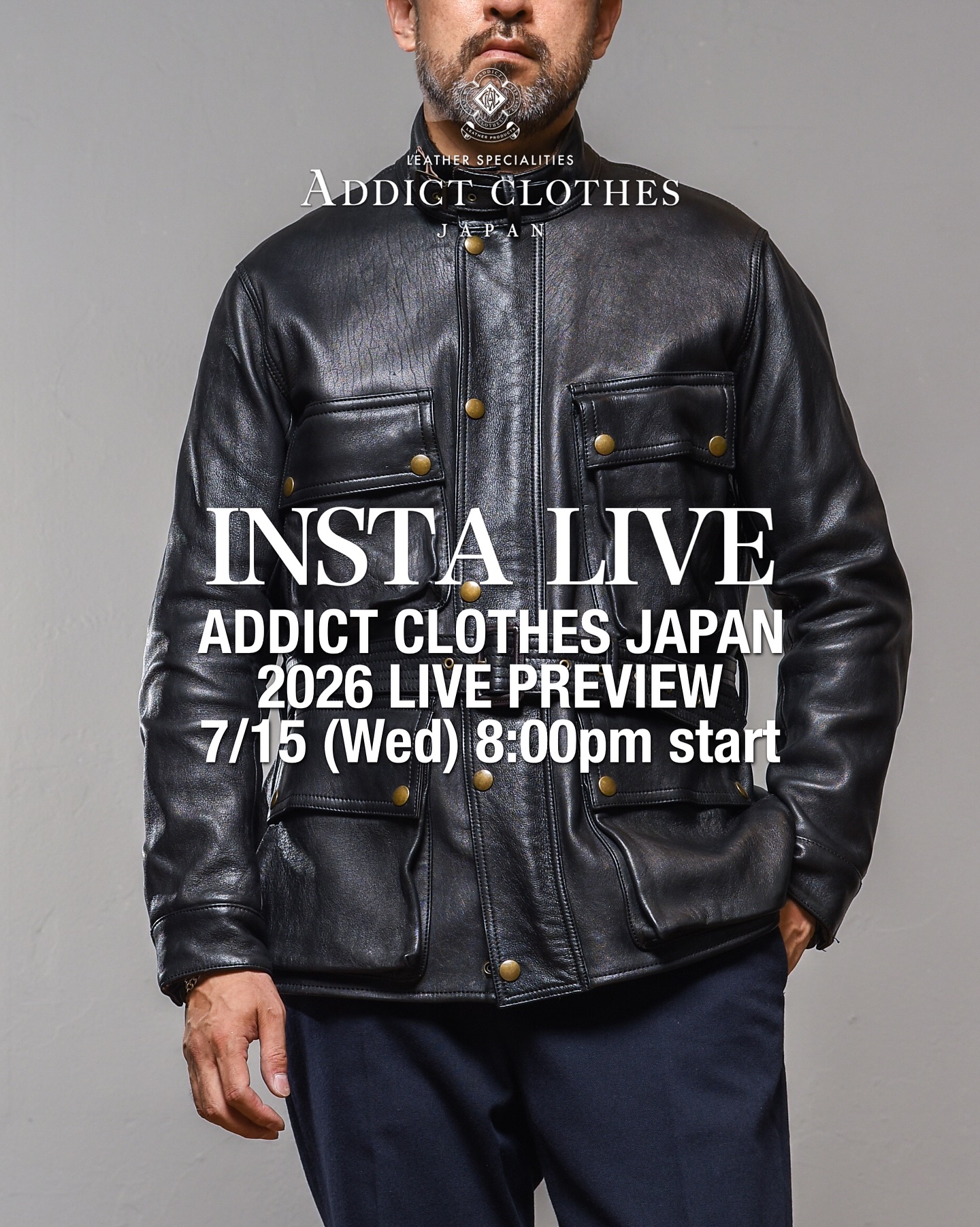 希少  ディアスキン ADDICT CLOTHES AD-01  40 Addict - AD-01 DEERSKIN CENTER ZIP JACKET. YOU CAN ORDER IT AT OUR