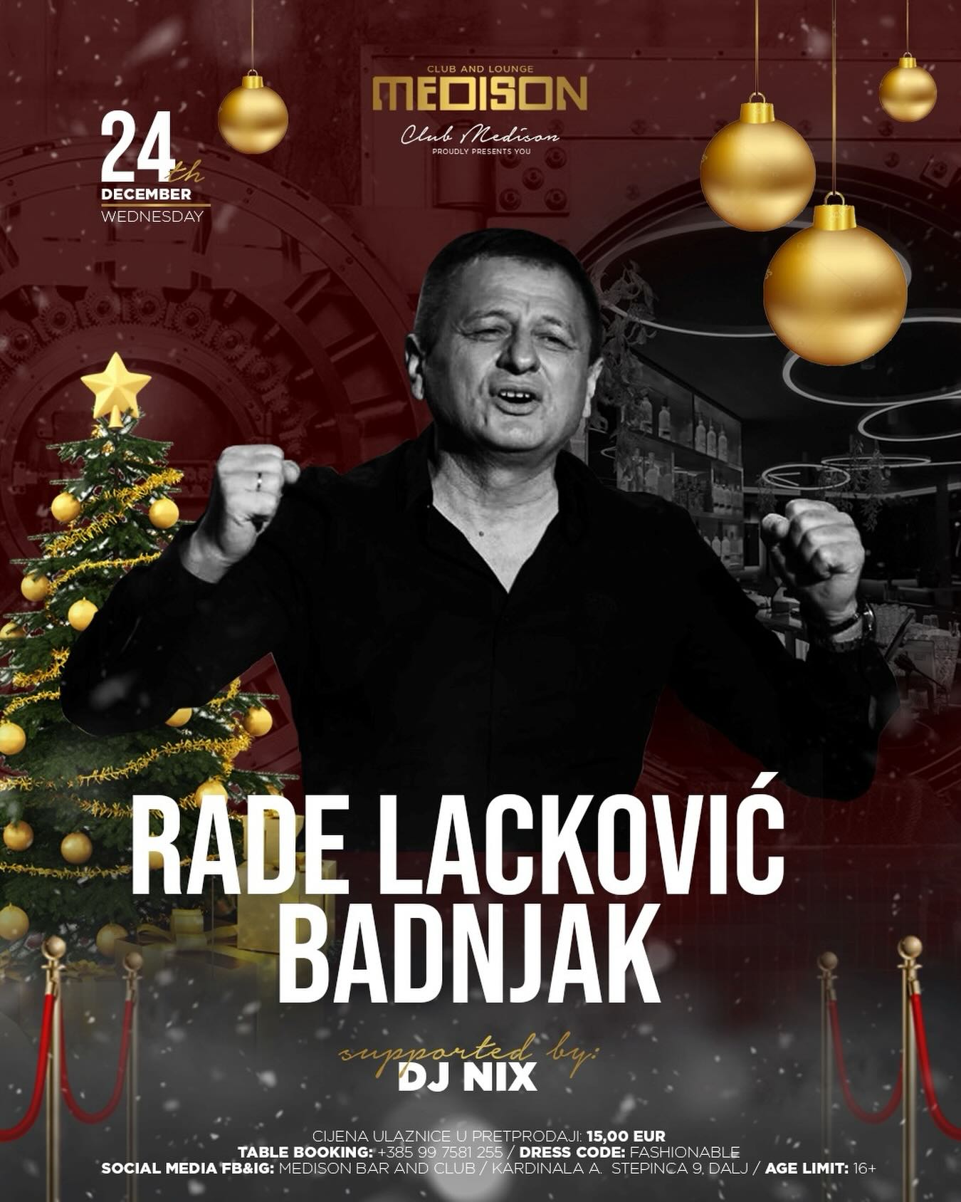 Medison - Srijeda 24.12.2025. ‼️🔥 Stiže nam majstor vrhunske atmosfere ...