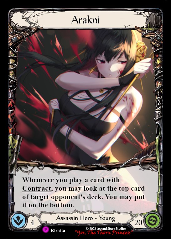 Arakni, Black Widow card from Flesh and Blood TCG