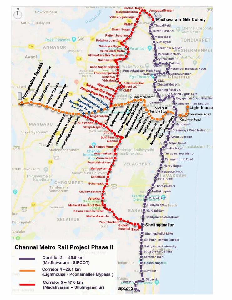 Chennai Metro Rail - HERE IT IS! The updated Phase 2 map has been ...