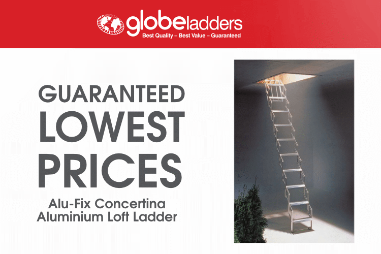 Alu-Fix Concertina Aluminium Loft... - Globe Ladders Ltd